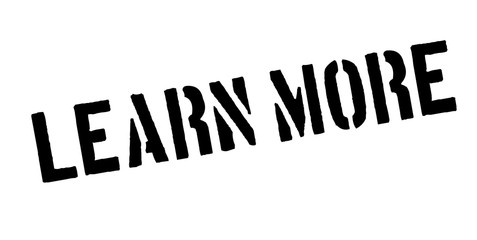 Learn More rubber stamp. Grunge design with dust scratches. Effects can be easily removed for a clean, crisp look. Color is easily changed.