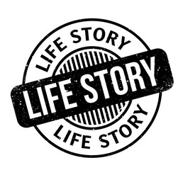 Life Story rubber stamp. Grunge design with dust scratches. Effects can be easily removed for a clean, crisp look. Color is easily changed.