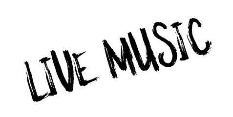 Live Music rubber stamp. Grunge design with dust scratches. Effects can be easily removed for a clean, crisp look. Color is easily changed.