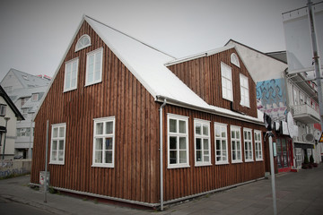 Islande, maison en lambris à Reykjavick