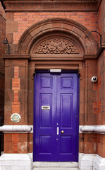 Purple Door on a Building in Ireland