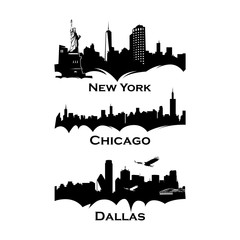 Cityscapes Skylines of america washington, new york, dallas, las vegas, hauston, los angeles, minneapolise, pittsburgh, san francisco, seattle, madison, philladelphia, miami, chicago