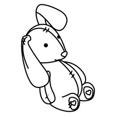 Cute teddy rabbit icon