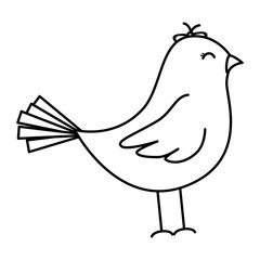 cute bird drawing icon