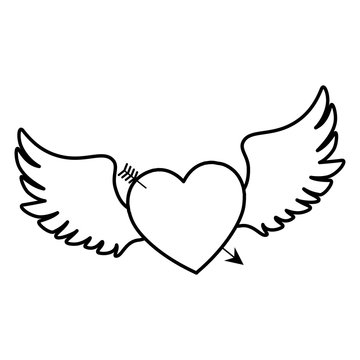 heart love with wings