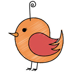 cute bird drawing icon