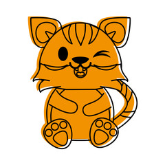 tiger cute animal cartoon icon image