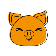 pig cute animal cartoon icon image