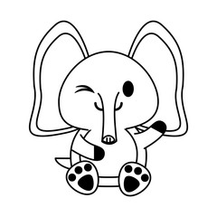 elephant cute animal cartoon icon image