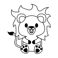 lion cute animal cartoon icon image