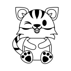 tiger cute animal cartoon icon image
