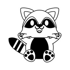raccoon cute animal cartoon icon image