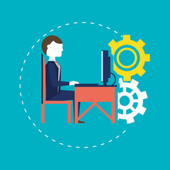 businessman working for the success concept