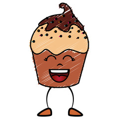delicious cupcake celebration kawaii character