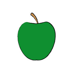 green apple fruit with green leave