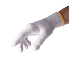 Nylon gloves on white background