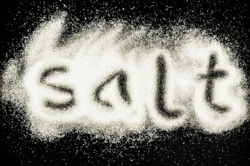 salt scatter on the black surface