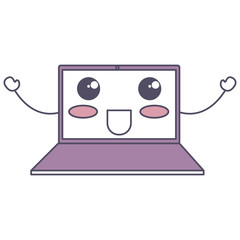 laptop computer kawaii character