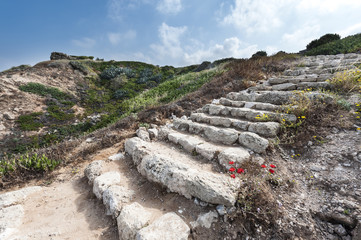 Remnants of the stairs