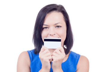 Beautiful Young Woman Hand Show Credit Card