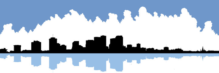 Fototapeta premium Skyline silhouette of the city of New Orleans. Louisiana, USA.