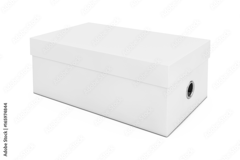 Aufkleber white blank cardboard shoe box mockup for your design. 3d rendering