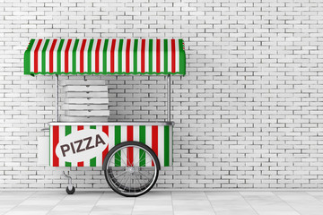 Pizza Trolley Cart. 3d Rendering