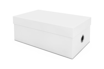 White Blank Cardboard Shoe Box Mockup for your Design. 3d Rendering
