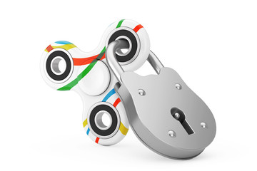 Locked Fidget Finger Spinner Antistress Toy. 3d Rendering