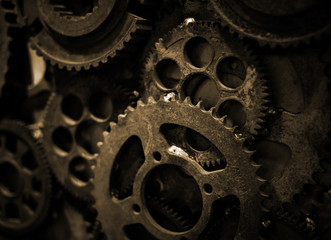 Large cog wheels in the motor