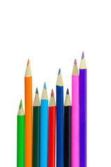 Multicolored pencils isolated on white background