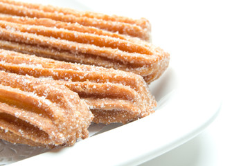 Churros isolated on white background