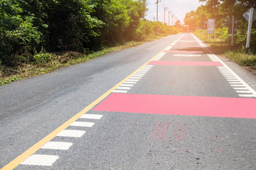 Obraz premium Traffic sign on road in the industrial estate