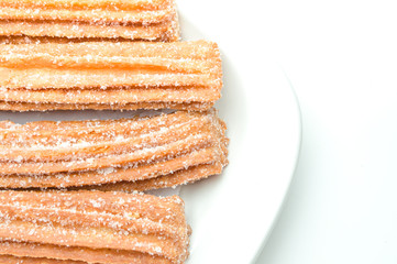 Churros isolated on white background