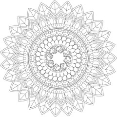 Vector decorative black and white mandala illustration