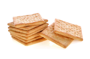 crackers isolated on white background.