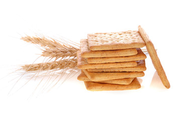 crackers isolated on white background.