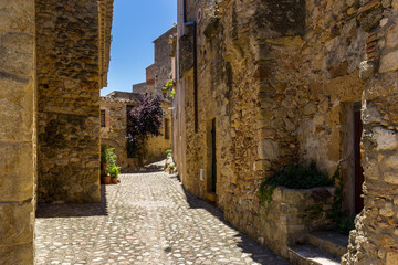 Pals medieval town in Catalonia, Spain