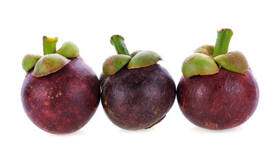 Mangosteen isolated on white background.