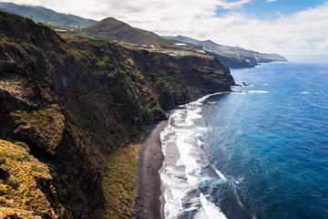 Beautiful cliffs at the coastline of the island of La Palma
