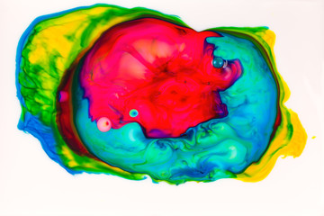 Abstract ink in liquid chaos background