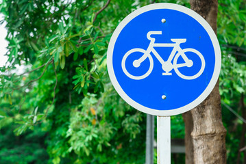 Fototapeta premium Bicycle sign in the park.