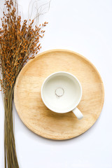 Inside the glass is a wedding ring