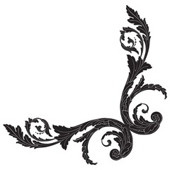Vector isolated ornament in baroque style.