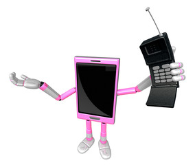 3D Smart Phone Mascot just calls me back when you have more time. 3D Mobile Phone Character Design Series.