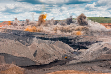 Explosive works on open pit