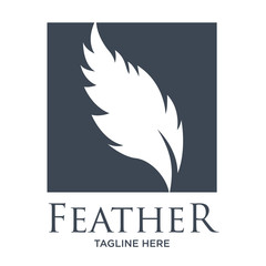 Feather Silhouette Vector Logo
