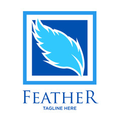 Feather Logo Blue Template