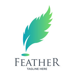 Feather Writing Logo Template