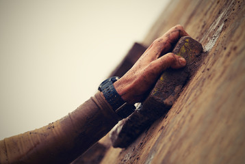 Mud race runners,obstacles during extreme obstacle race